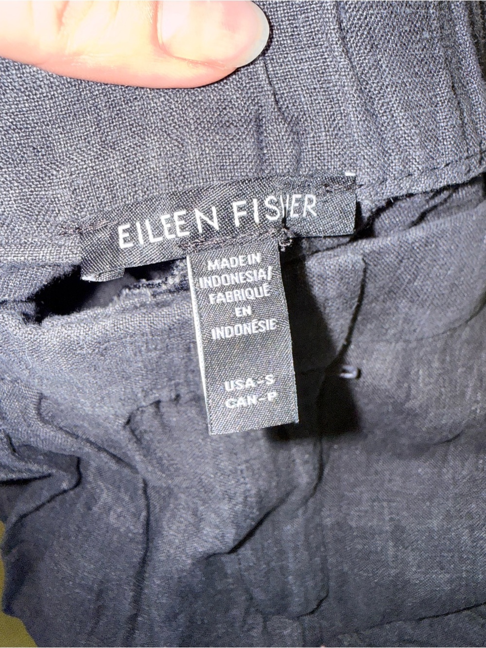 Eileen Fisher Small Organic Linen Pleated Wide Leg Pants Charcoal Quiet Luxury - Picture 10 of 16